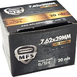 MFS 7.62X39 124GR FMJ - 20RD 50BX/CS