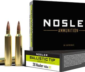 NOSLER 26 NOSLER 140GR - BALLISTIC TIP 20RD 10BX/CS