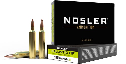 NOSLER 26 NOSLER 140GR - BALLISTIC TIP 20RD 10BX/CS