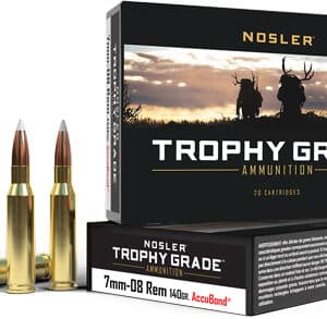 NOSLER TROPHY 7MM-08 REM 140GR - ACCUBOND TIP 20RD 10BX/CS