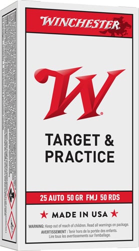 WINCHESTER USA 25 ACP 50GR - FMJ-RN 50RD 10BX/CS