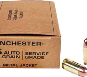 WINCHESTER SERVICE GRADE 45 - ACP 230GR FMJ-RN 50RD 10BX/CS