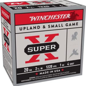 WINCHESTER SUPER-X 20GA 2.75" - 1OZ #4 1220FPS 25RD 10BX/CS