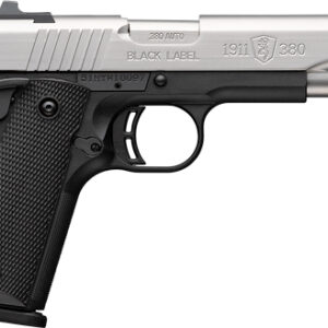 BROWNING 1911-380 STAINLESS - 380ACP 4.25"FS 8RD BLK/SS