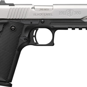 BROWNING 1911-380 SS 380ACP - 4.25"FS 8RD BLK/SS W/RAIL