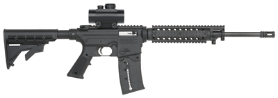 MOSSBERG 715T FLAT TOP 22LR - 16.25" 25RD RED DOT BLUED/SYN