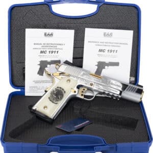 GIRSAN MC1911S LIBERADORE II - 45ACP CHROME/GOLD ENGRAVED 8RD