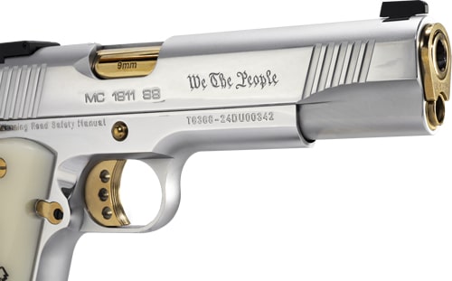 GIRSAN MC1911S WE THE PEOPLE - 9MM GOVT 5" CHROME/GOLD 9RD - Image 5