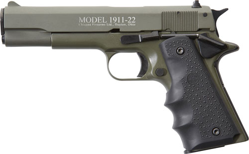 CHIAPPA 1911-22 22LR 5" FS - 10RD OD GREEN/RUBBER