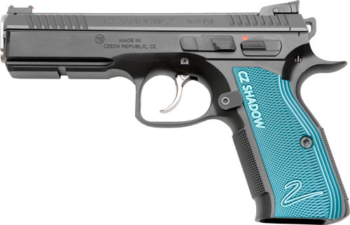 CZ CUSTOM SHADOW 2 ACCU 9MM FS - 17-SHOT BLACK POLY BLUE GRIPS - Image 2