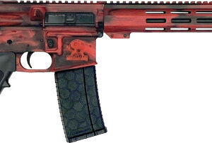 GLFA AR15 BATTLEWORN 223 WYLDE - 16" NIT BBL LIPSTICK RED
