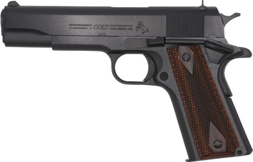 COLT GOVERNMENT 1911 38 SUPER - 5" 9RD BLUED ROSEWOOD
