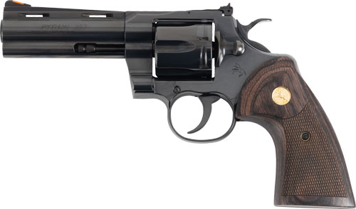 COLT PYTHON 357MAG 4.25" 6RD - BLUED WALNUT GOLD MEDALLION
