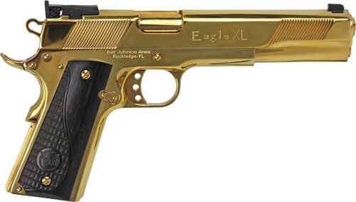 IVER JOHNSON EAGLE XL - 45ACP 6" 24K GOLD BLACK WOOD