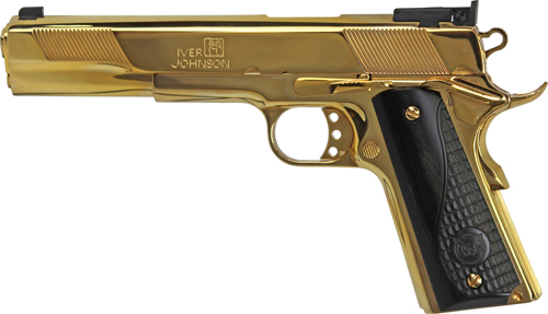 IVER JOHNSON EAGLE XL - 45ACP 6" 24K GOLD BLACK WOOD - Image 2