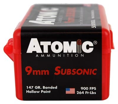 ATOMIC 9MM LUGER 147GR - SUBSONIC JHP 50RD 10BX/CS - Image 4