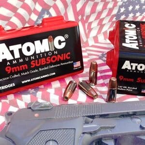 ATOMIC 9MM LUGER 147GR - SUBSONIC JHP 50RD 10BX/CS