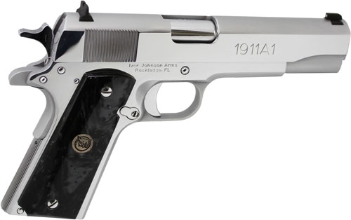 IVER JOHNSON 1911A1 45ACP 5" - FS 8RD CHROME BLK PEARL GRIPS - Image 2