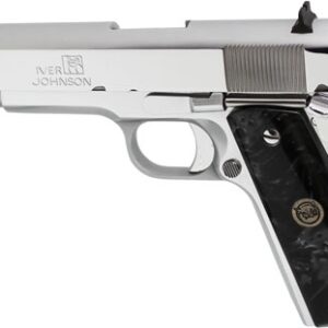 IVER JOHNSON 1911A1 45ACP 5" - FS 8RD CHROME BLK PEARL GRIPS