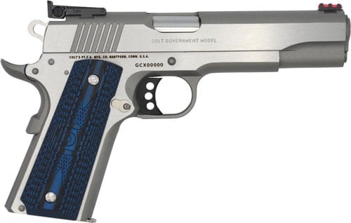 COLT GOLD CUP LITE 9MM 5" 8RD - STAINLESS BLUE G10 GRIPS - Image 2
