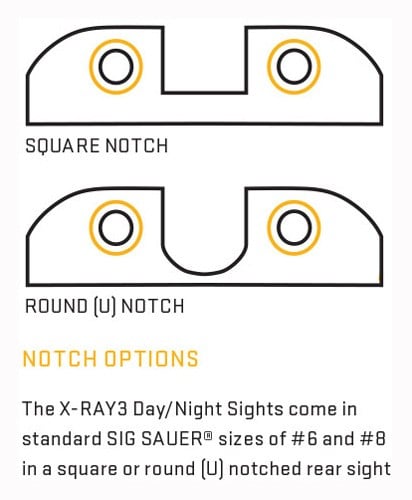 SIG PISTOL SIGHT XRAY3 - TRITIUM #6 FRONT #8 REAR RND - Image 3