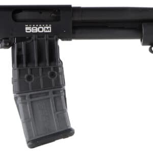 Mossberg 50208 590M Shockwave 12 Gauge Pump 2.75" 10+1 15" Matte Blued Heavy-Walled Barrel, Blued Stainless Steel Drilled & Tapped Receiver, Black Raptor Birdshead Grip