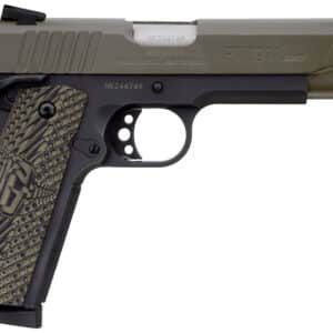 Taurus 1191101MGVZ 1911 45 ACP 8+1 5" Barrel, Matte Black Finish Beavertail Frame, Serrated Mil-Spec Green Cerakote Slide & Brown VZ Operator II Grip