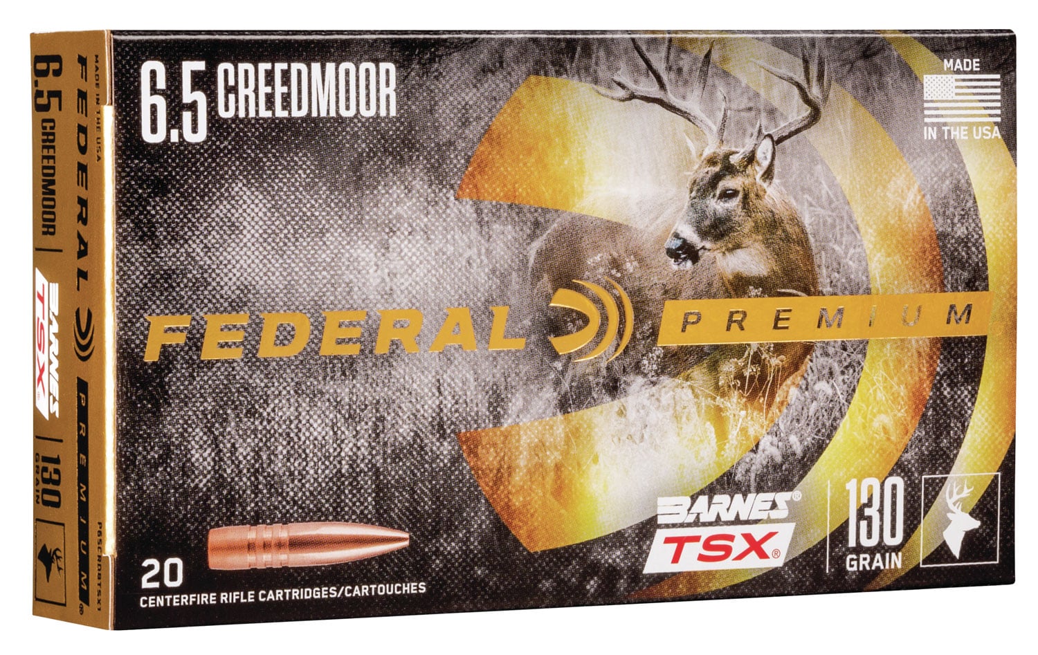 Federal P65CRDBTSX1 Premium 6.5Creedmoor 130gr Barnes TSX 20 Per Box/10 Case