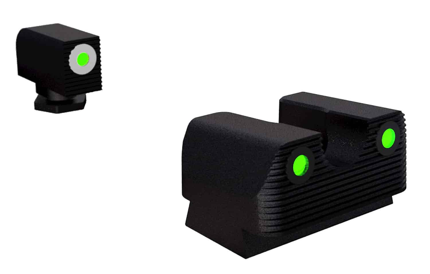 Rival Arms RA2B231G Night Sights for G42/G43/G48 Green Tritium White Outline Front Sight-Green Tritium Black Outline Rear Sight