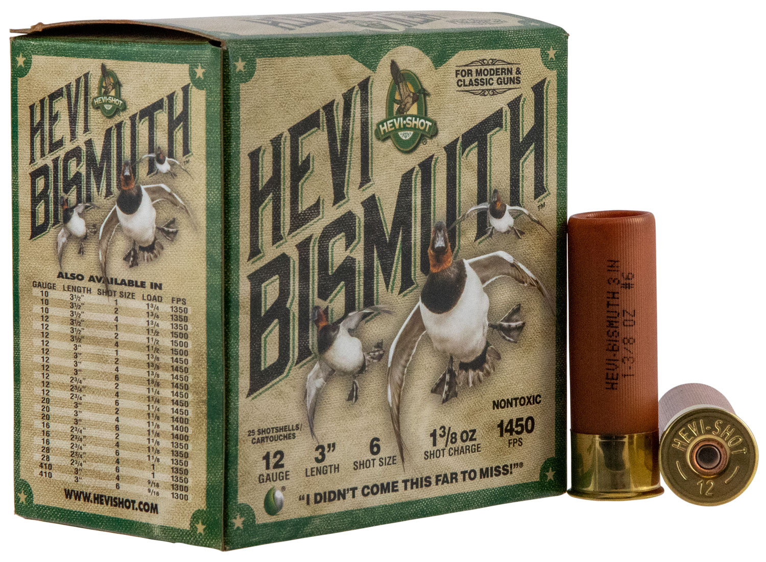 HEVI-Shot HS14006 HEVI-Bismuth 12Gauge 3" 1 3/8oz Bismuth 6Shot 25 Per Box/10 Case