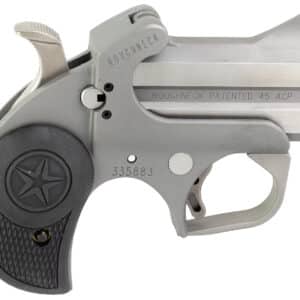 Bond Arms BARN Roughneck  45 ACP 2 Shot 2.50" Rough Matte Stainless Steel Barrel & Frame, Black Rubber Grips