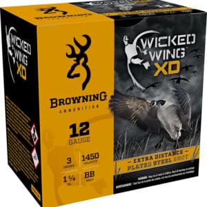 Browning Ammo B193411230 Wicked Wing XD 12Gauge 3" 1 1/4oz BBShot 25 Per Box/10 Case