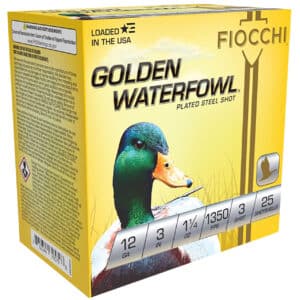 Fiocchi 123SGW3 Golden Waterfowl 12Gauge 3" 1 1/4oz 3Shot 25 Per Box/10 Case