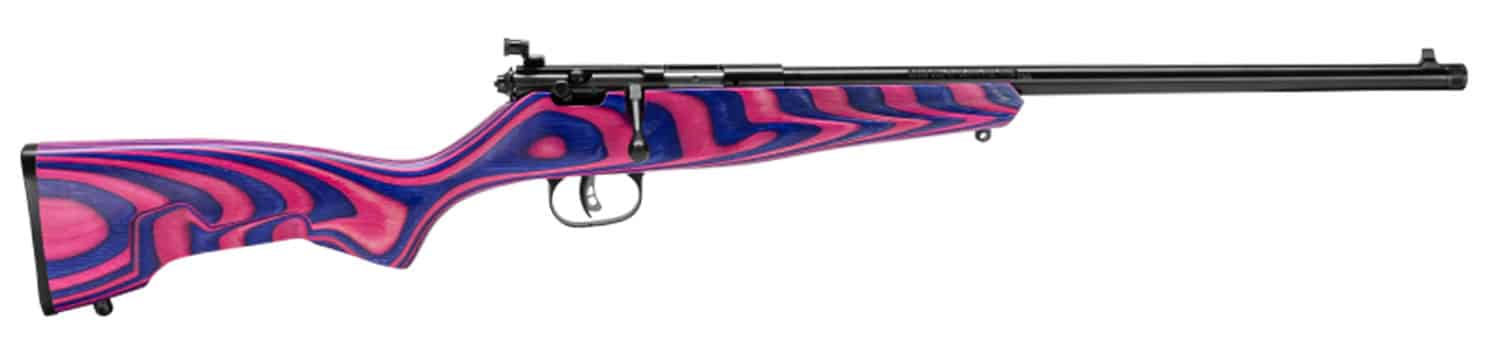 Savage Arms 13797 Rascal Youth 22 LR 1rd 16.12" Matte Blued Barrel, Matte Blued Carbon Steel Receiver, Boyd's Minimalist Pink & Purple Hybrid Laminate Stock, Right Hand