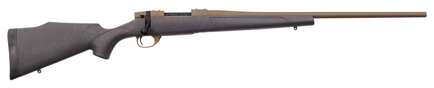 Weatherby VWB65PPR4T Vanguard Weatherguard 6.5 PRC 3+1 24" Barrel, Burnt Bronze Cerakote Metal Finish, Bronze Webbed Black Fixed Monte Carlo Stock