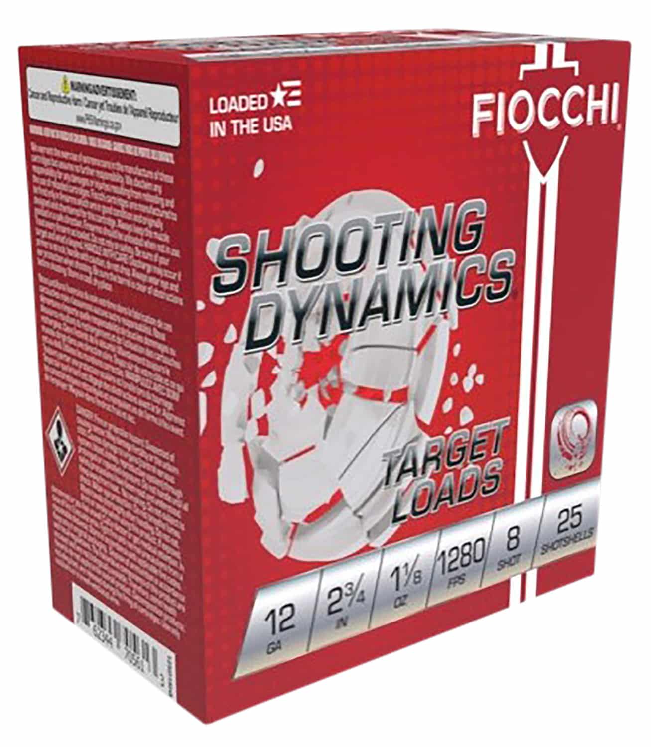 Fiocchi 12SDHV8 Shooting Dynamics Target 12Gauge 2.75" 1 1/8oz 8Shot 25 Per Box/10 Case