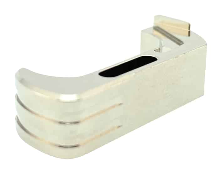 Cross Armory CRG5MCSV Mag Catch Extended Compatible w/Glock Gen4-5 Silver Anodized Aluminum