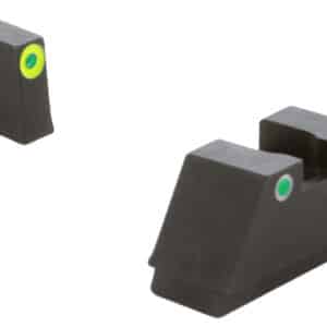 AmeriGlo GL333 Optic Compatible Sight Set for Glock  XL Tall Green Tritium LumiGreen Outline Front Sight-Green Tritium White Outline Rear Sight