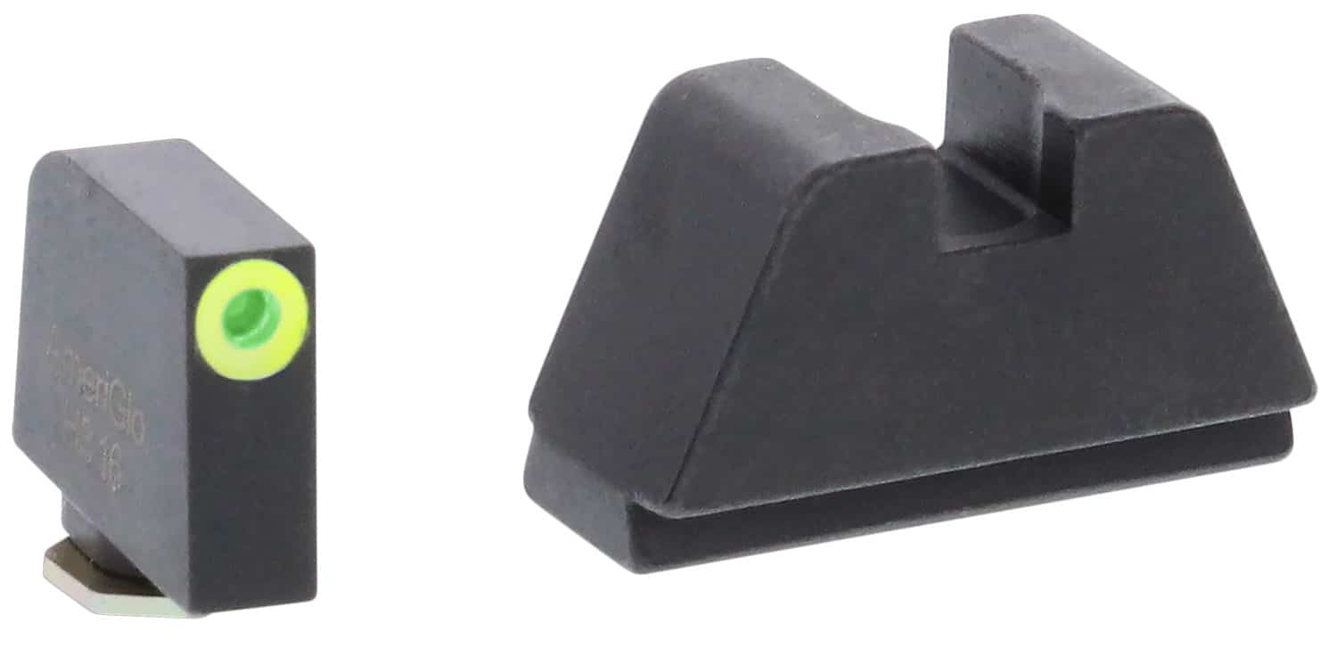AmeriGlo GL681 Optic Compatible Sight Set for Glock 2XL Tall Green Tritium LumiGreen Outline Front Sight-Black Rear Sight