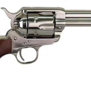 Cimarron PPP357N Pistolero 38 Special/357 Mag 6 Shot, 4.75" Nickel-Plated Steel Barrel, Cylinder & Frame, Wide Front Sight, Smooth Walnut Grip