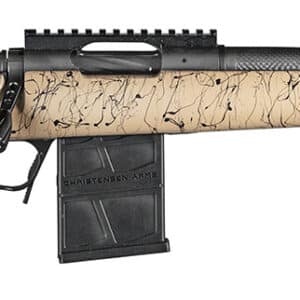 Christensen Arms 8010612000 Ridgeline Scout Full Size 308 Win 4+1, 16" Black Nitride Steel Threaded Barrel, Black Nitride Aluminum Receiver, Tan w/Black Webbing Fixed Sporter Stock