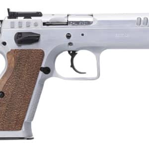 Tanfoglio IFG TFSTOCK240 Stock II Competition 40 S&W 12+1/16+1, 4.44" Stainless Polygonal Rifled Barrel, Stainless Ported/Serrated Slide, Stainless Steel Frame, Brown Polymer Grip