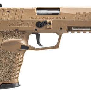 FN 66101277 Five-seveN MRD 5.7x28mm 10+1 4.80" Black Steel Barrel, Flat Dark Earth Optic Cut/Serrated Steel Slide & Polymer Frame w/Picatinny Rail, FDE Textured Polymer Grip, Ambidextrous