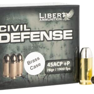 Liberty Ammunition LACD45013BC Civil Defense 45ACP+P 78gr Lead Free Fragmenting Hollow Point 20 Per Box/50 Case