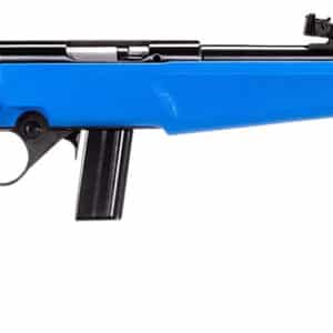 Rossi RB22 Compact 22 LR 10+1, 16" Matte Black Button Rifled Free Floating Steel Barrel, Matte Black Stainless Steel Receiver, Blue Monte Carlo Stock, Right Hand