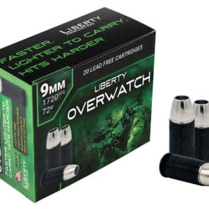 Liberty Ammunition LAOW9MM721700 OverWatch 9mmLuger 72gr Open Cavity Design 20 Per Box/50 Case