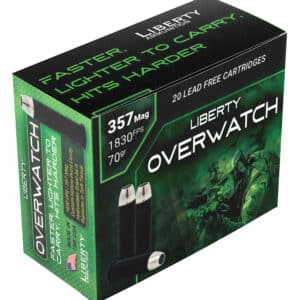 Liberty Ammunition LAOW357701830 OverWatch 357Mag 70gr Open Cavity Design 20 Per Box/50 Case