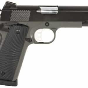 Tisas 10100106 1911 Stingray Carry Frame 9mm Luger 10+1 4.25" Stainless Steel Barrel, Black Cerakote Steel Serrated Slide, Black Cerakote Steel Frame w/Beavertail, Black Sunburst G10 Grip