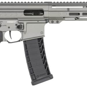 CMMG 94A6867TNG Dissent MK4 9mm Luger 33+1 6.50", Tungsten Gray Rec, Picatinny Brace Adapter, 5.50" M-LOK Handguard, Left Side Charging Handle, Zeroed Linear Comp, Zeroed Drop-In Single Stage Trigger
