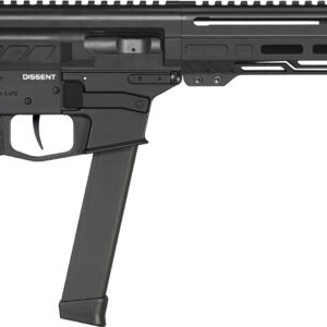 CMMG 99A68A2AB Dissent MKGS 9mm Luger 33+1 6.50", Black, Picatinny Brace Adapter, 5.50" M-LOK Handguard, Left Side Charging Handle, Zeroed Linear Comp, TriggerTech Trigger (Glock Mag Compatible)
